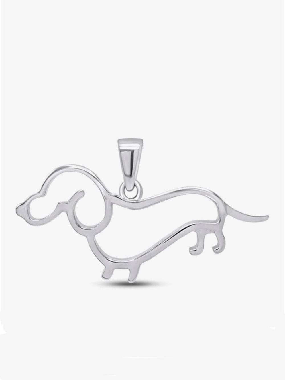 Wiener Dog Dachshund Dog Charm 14k Gold Plated Silver